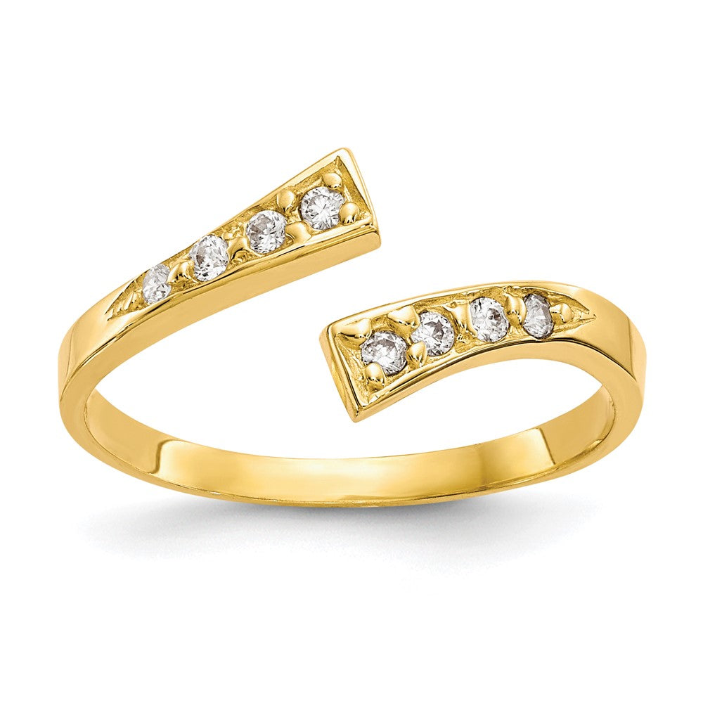 10k CZ Toe Ring Size 3