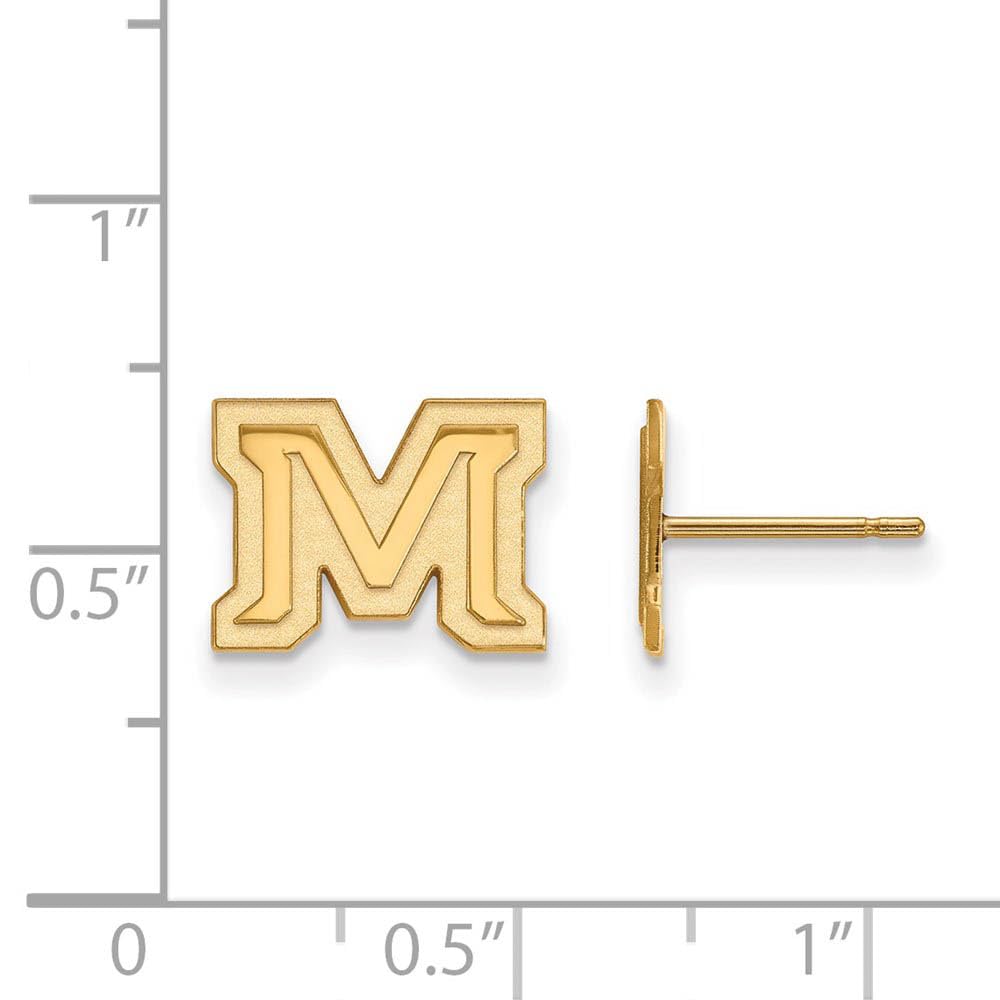 Logoart Sterling Silver Gp Montana State University Extra Small Post Earrings