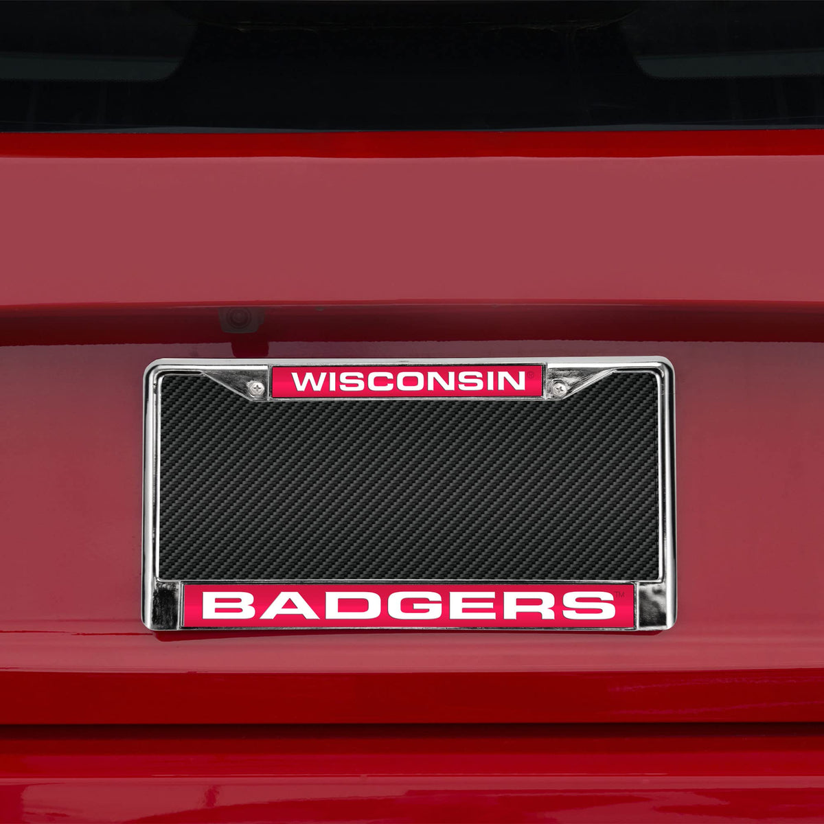 Wisconsin Badgers Laser Chrome License Plate Frame