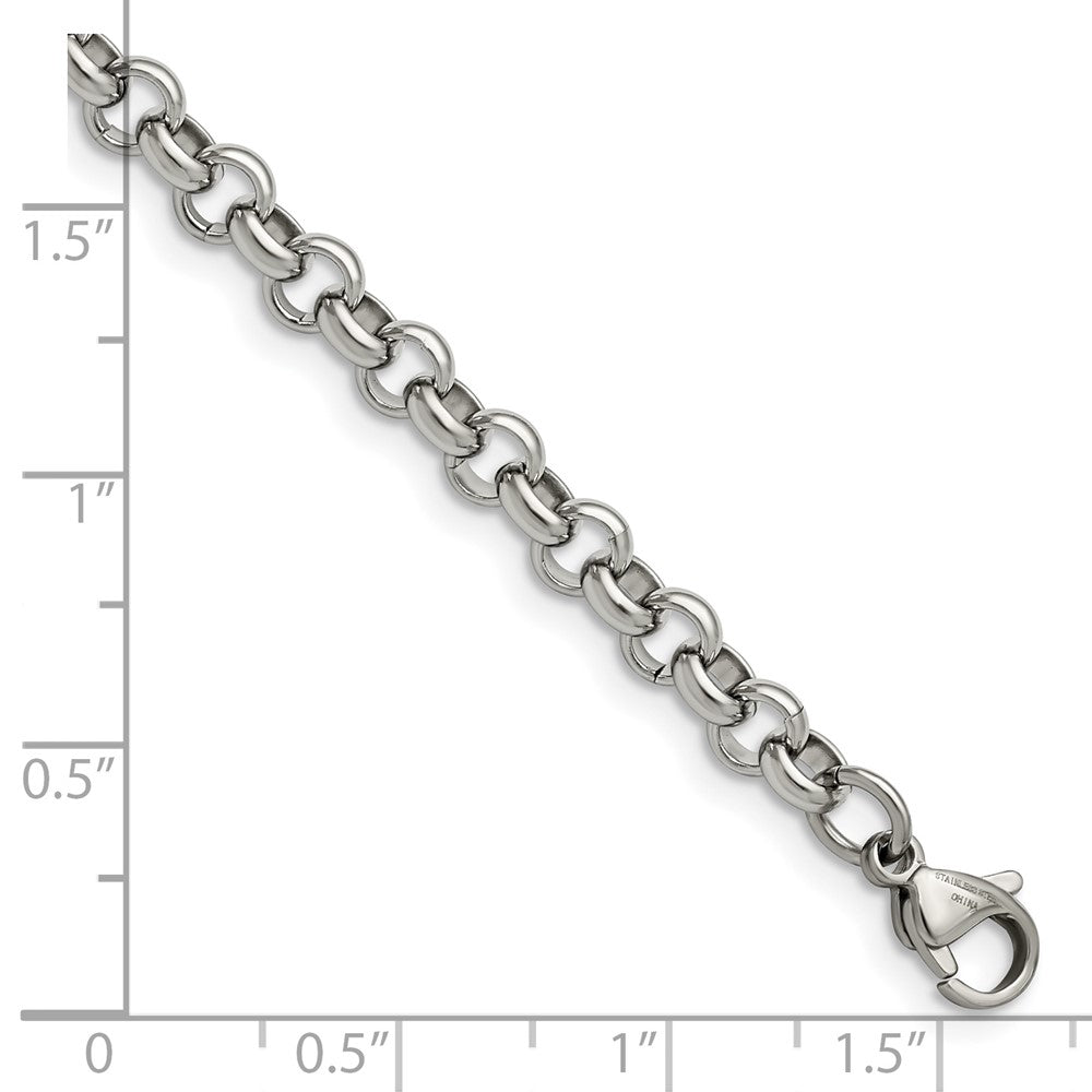 Stainless Steel 6mm Rolo Chain 7.25 inches