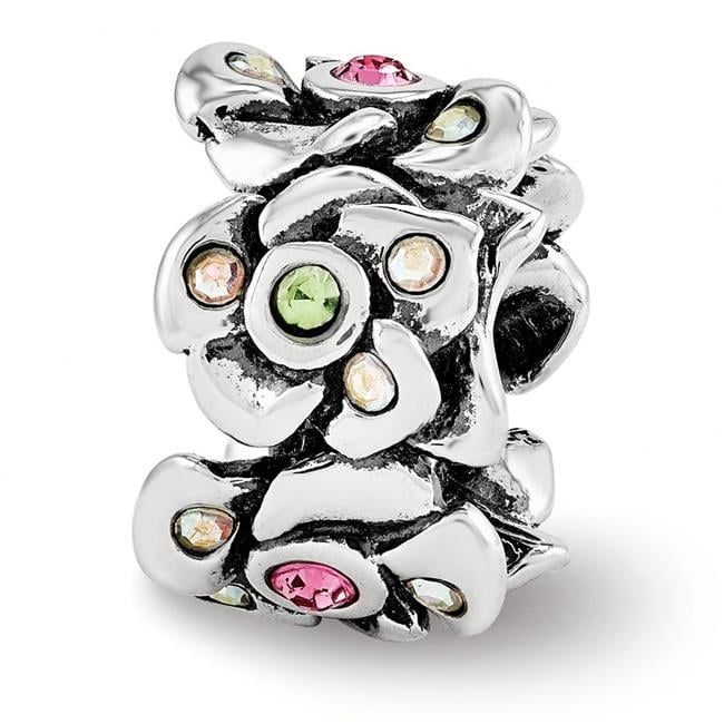 Sterling Silver Reflections Crystals Cherry Blossoms Bead