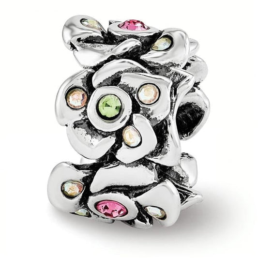 Sterling Silver Reflections Crystals Cherry Blossoms Bead