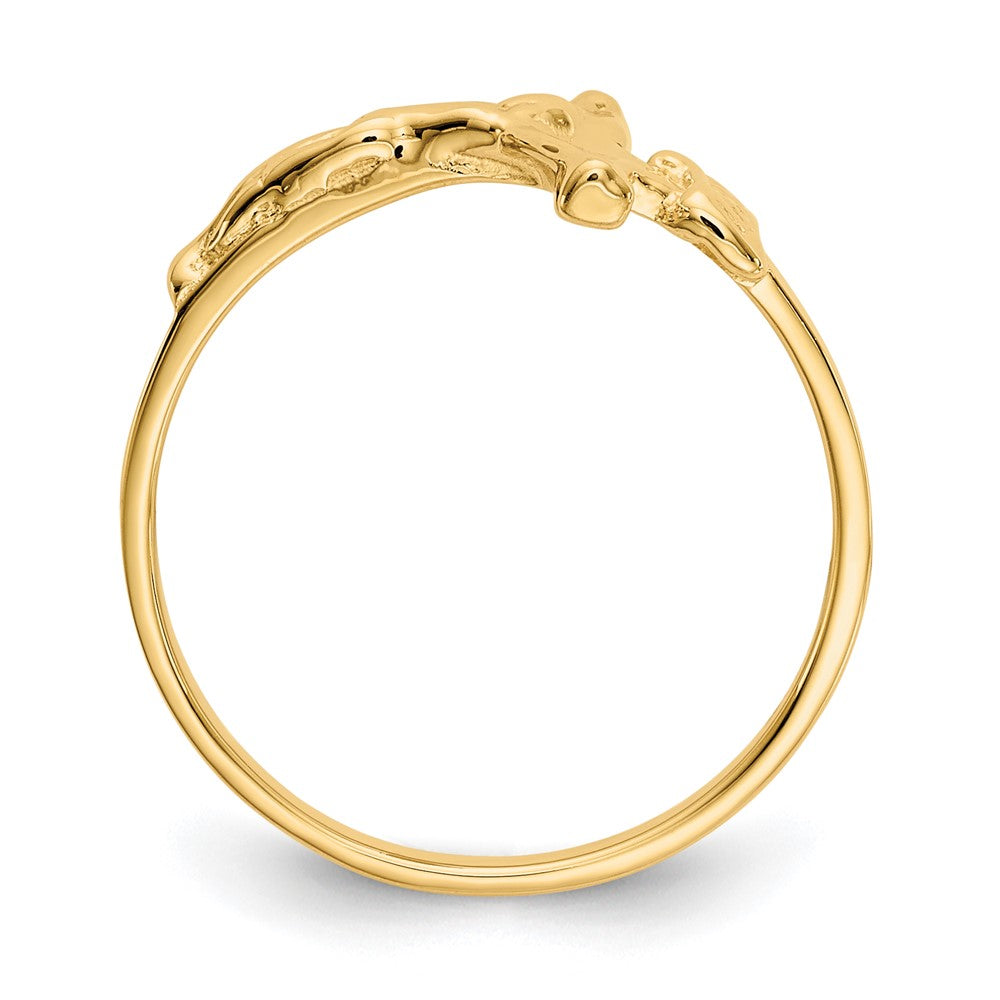 10k Childs Polished Crucifix Ring Size 4.25
