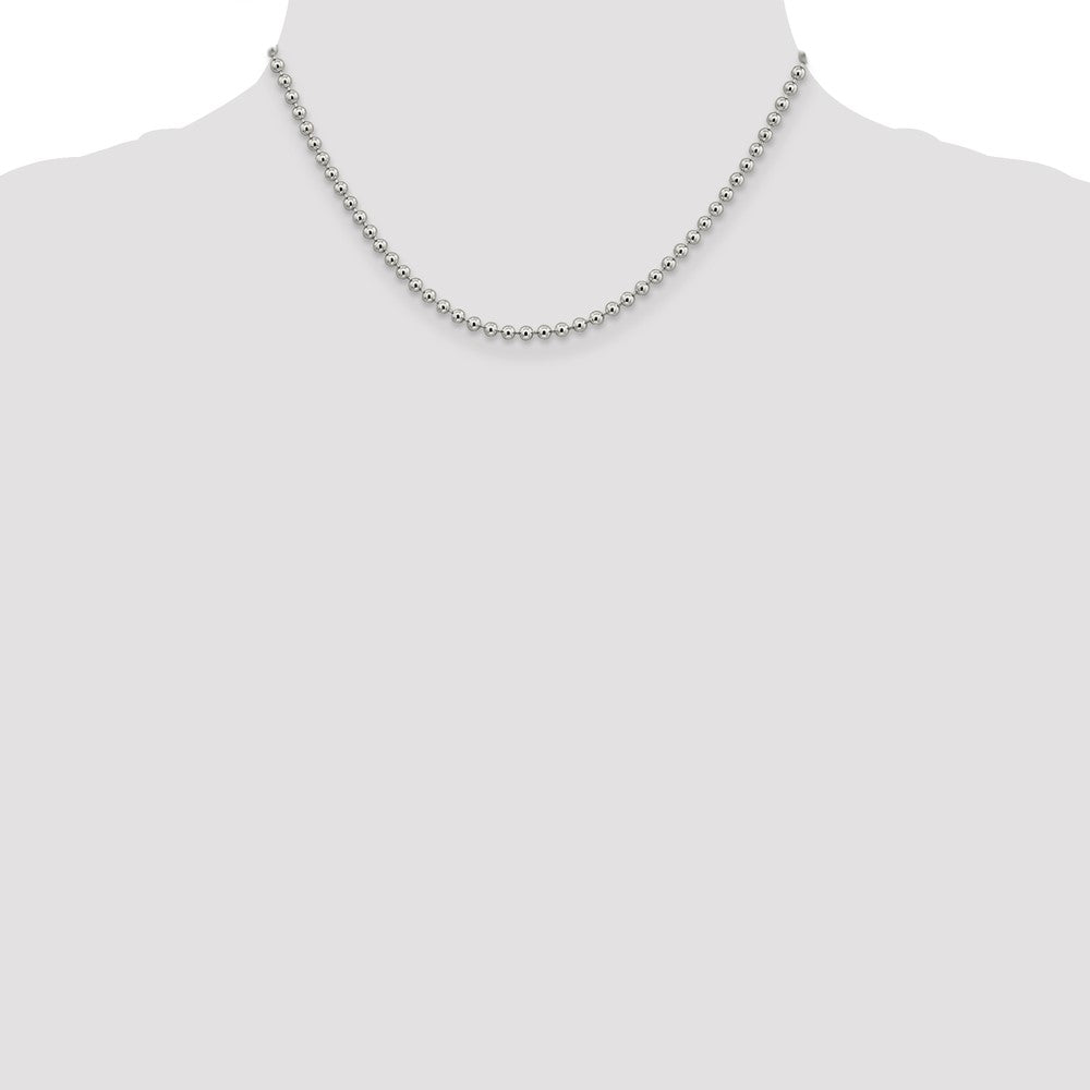 Sterling Silver 3mm Beaded Chain 16 Inches
