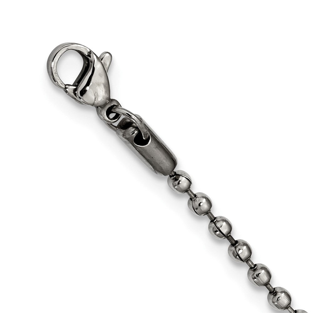 Stainless Steel Polished and Textured 2 Piece Cross Dog Tag 24in Necklace