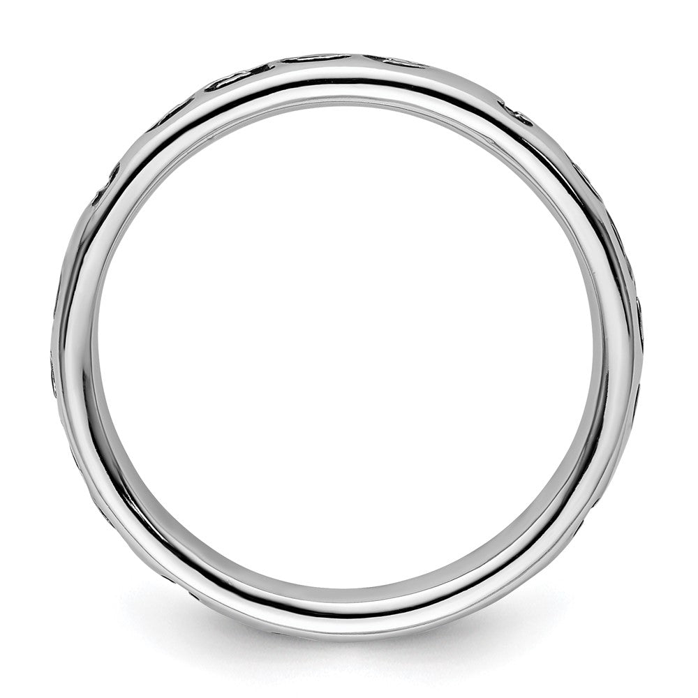 Sterling Silver Stackable Expressions Polished Enameled Peace Ring Size -5