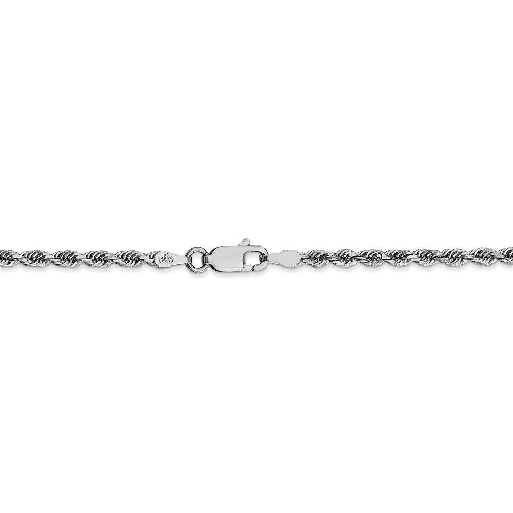 10k White Gold 2.75mm D/C Quadruple Rope Chain