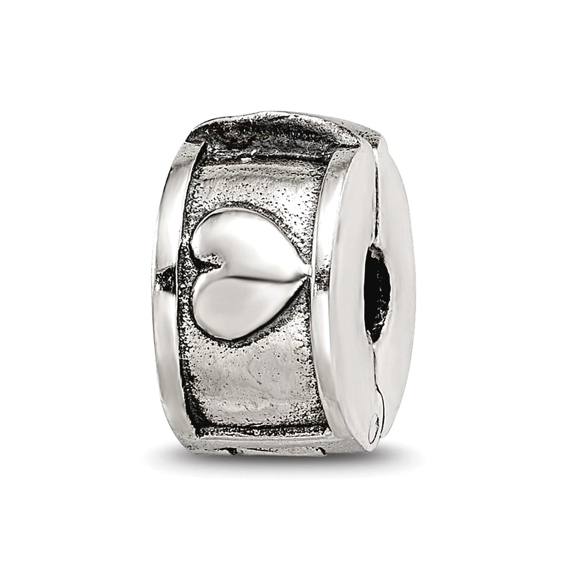 Sterling Silver Reflections Hinged Heart Clip Bead