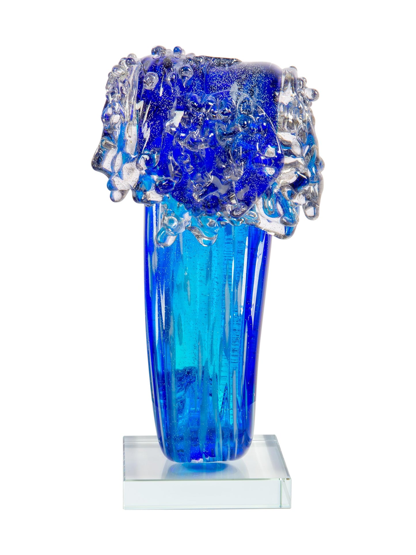 Pacific Wave Glass Sculpture/Figurine in Blue Finish