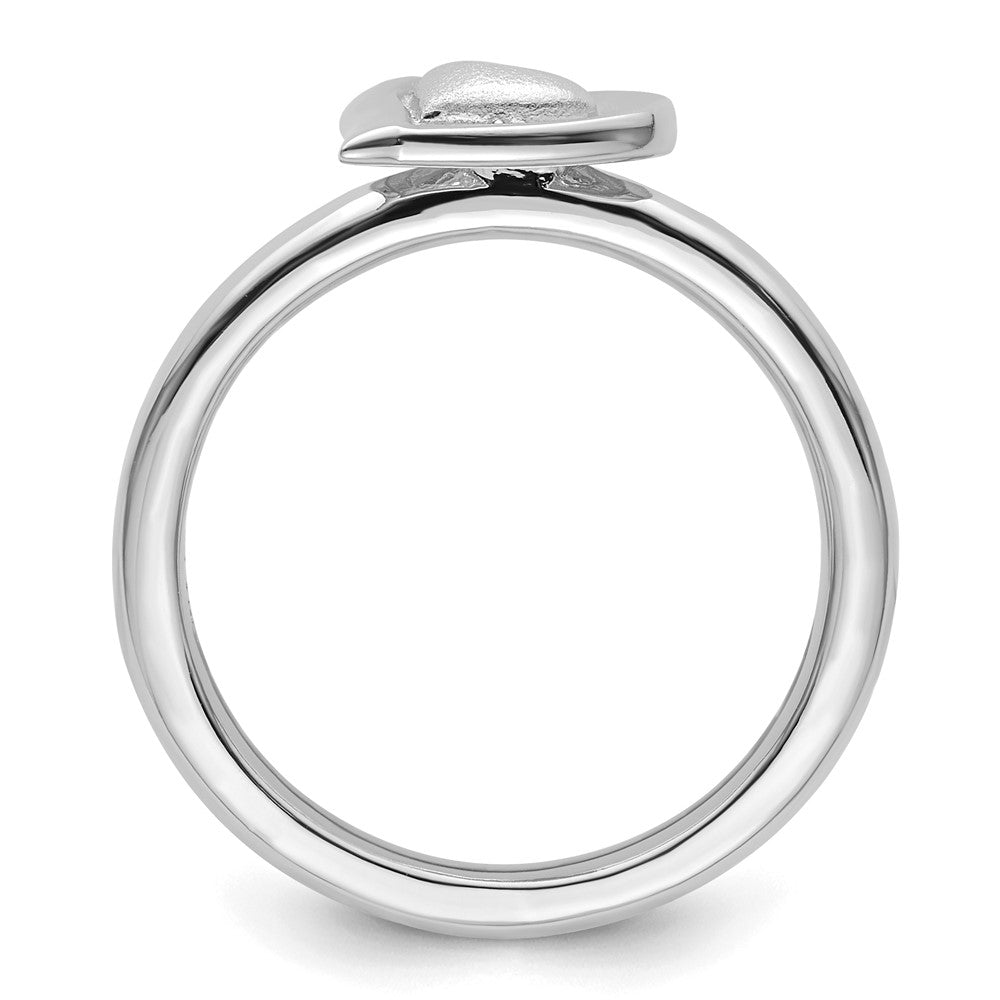 Sterling Silver Stackable Expressions Rhodium Heart Ring Size -9