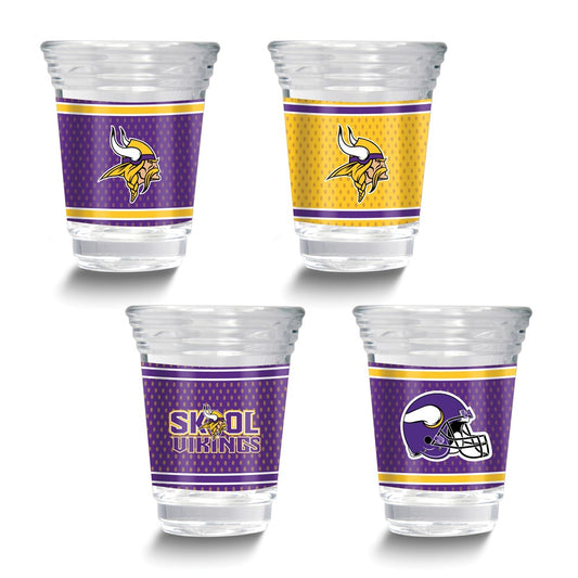 NFL Minnesota Vikings 4-piece 2 oz. Shot Glass Set