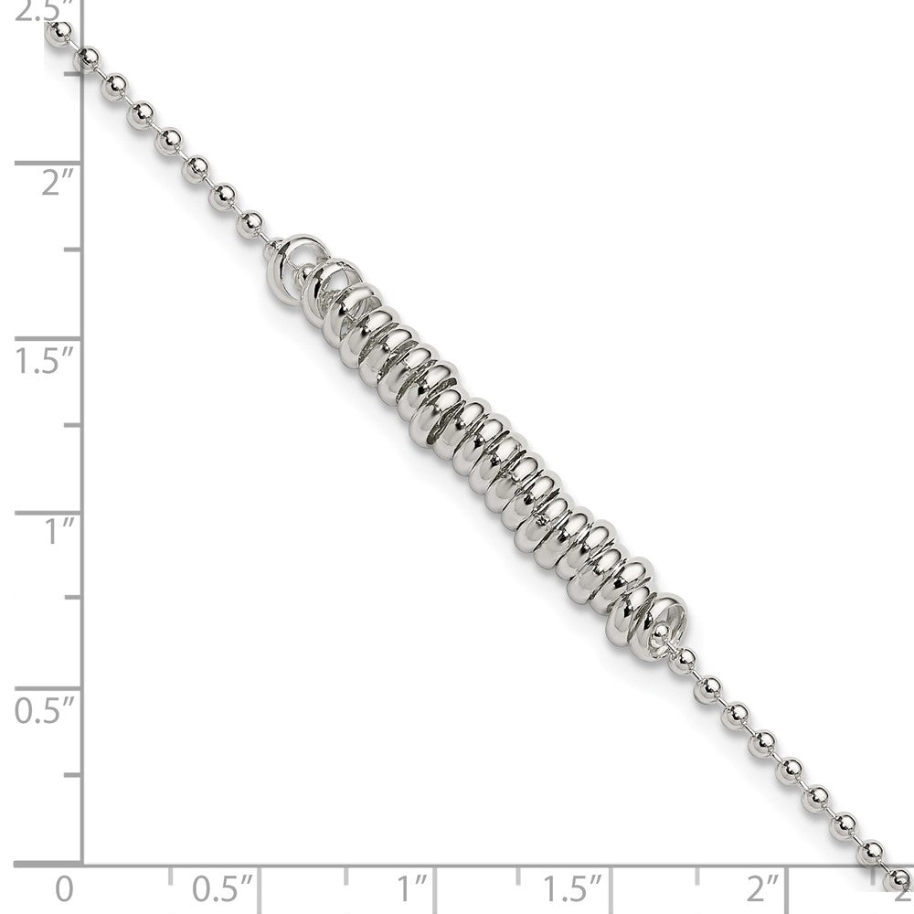 Sterling Silver 9inch Polished Fancy Love Ring Anklet 9 inches