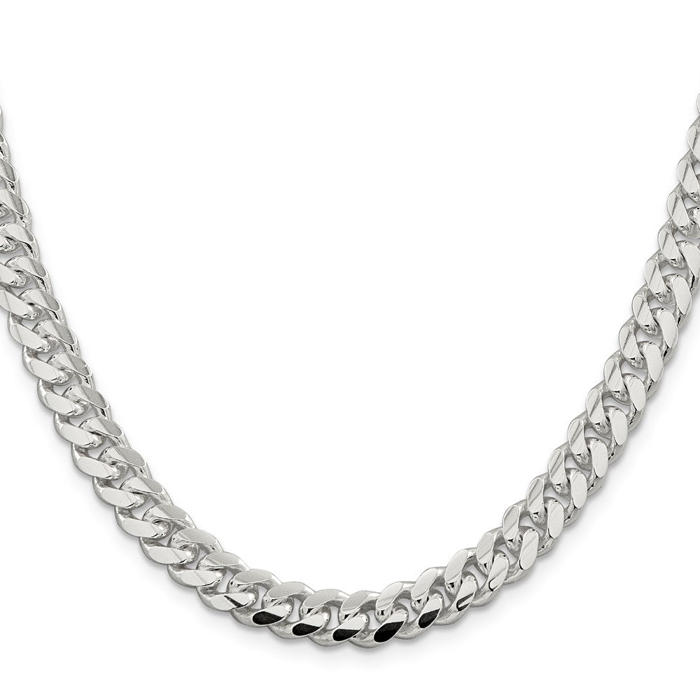 Sterling Silver 7.8mm Polished Domed Curb Chain 24 Inches
