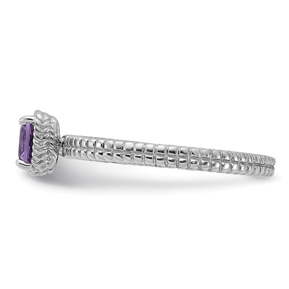 Sterling Silver Stackable Expressions Amethyst Ring