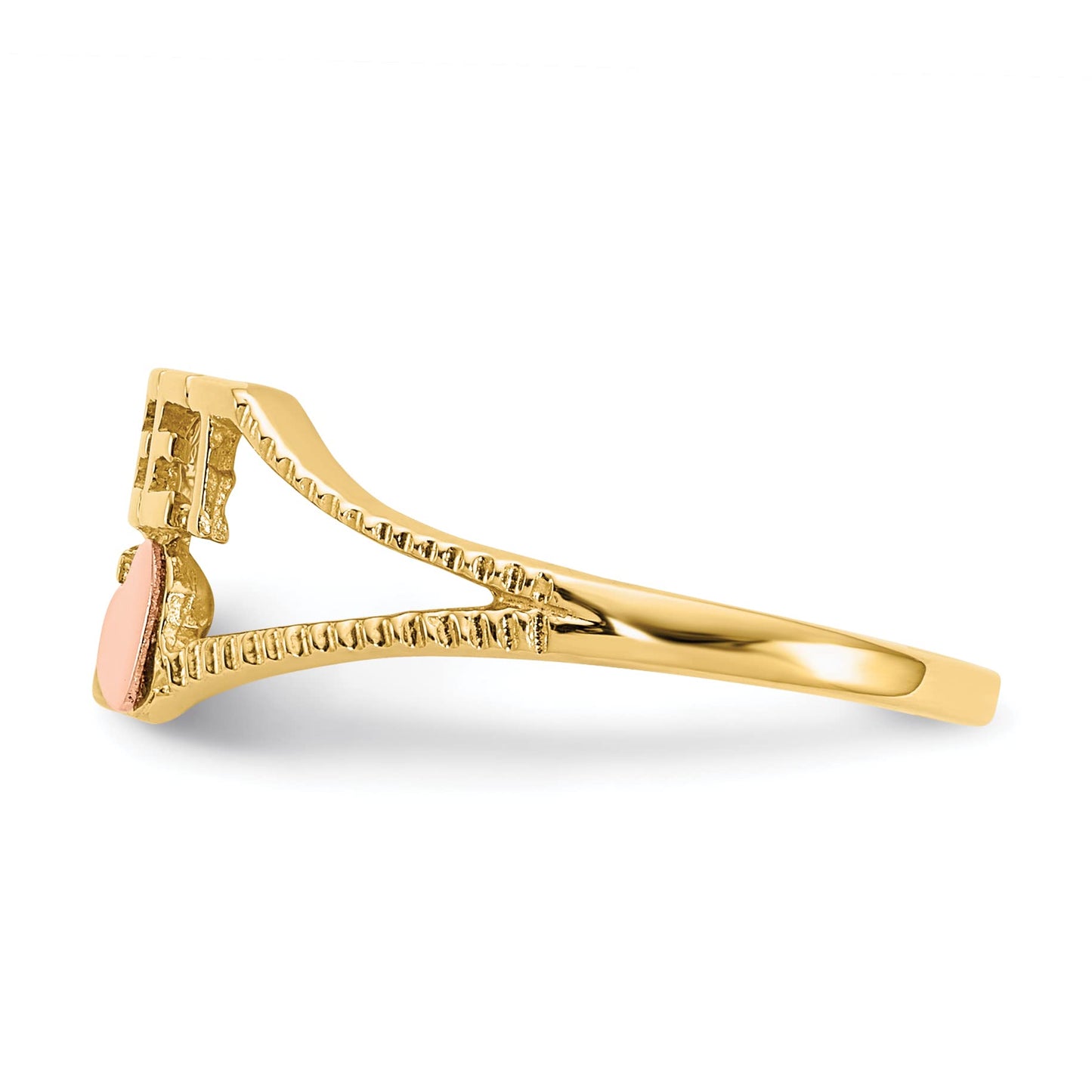 14K Two-tone Sweet 15 Heart Ring Size 6