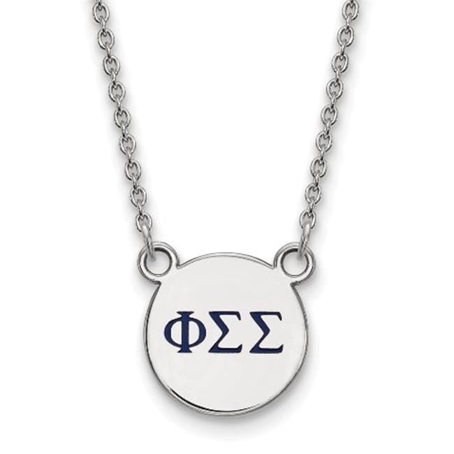 Sterling Silver 18in Official Licensed Greek Sororities Phi Sigma Sigma (???) XS Enamel Pendant w/Necklace