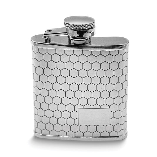 Stainless Steel Honeycomb Finish 2.5oz Flask