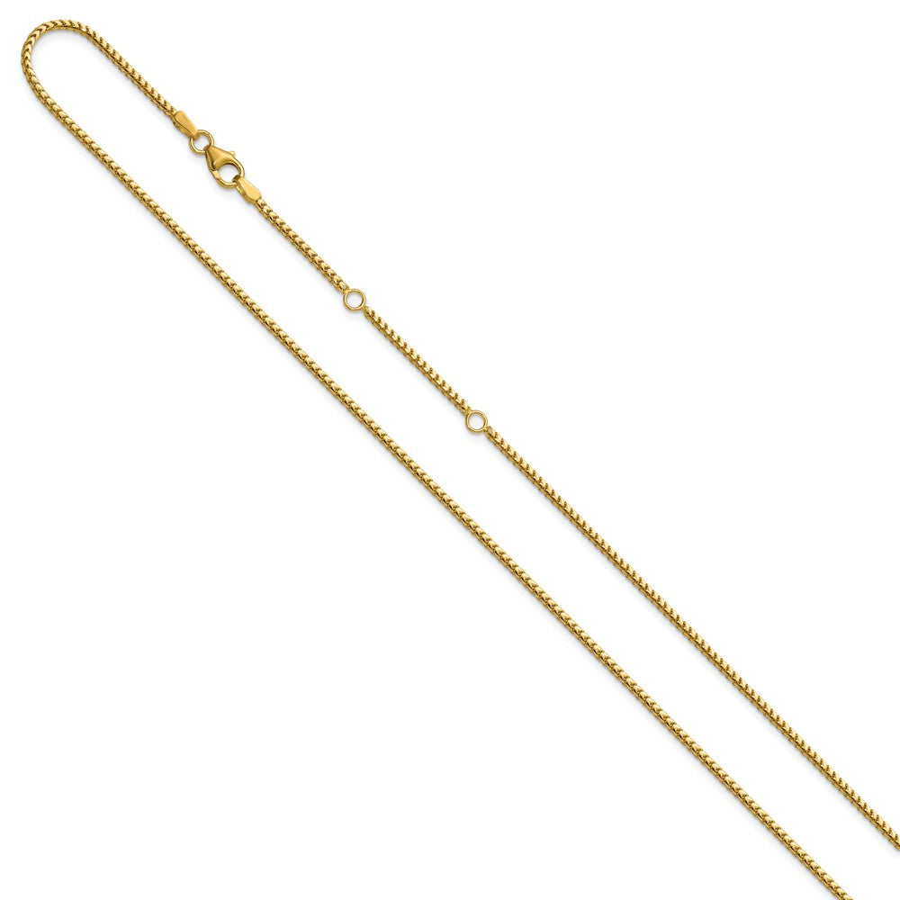 14K 1.5mmmm Franco 1in+1in Adjustable Chain