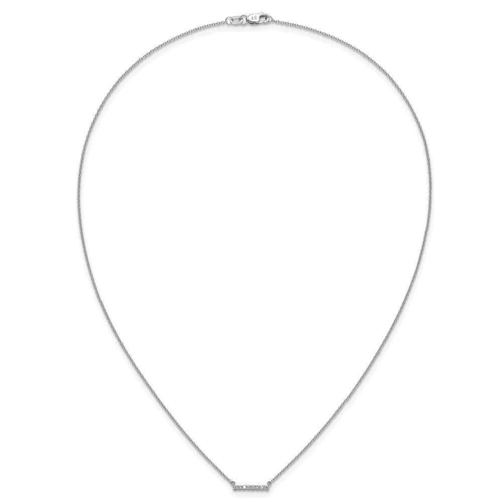 14k White Gold Diamond Bar 18 inch Necklace