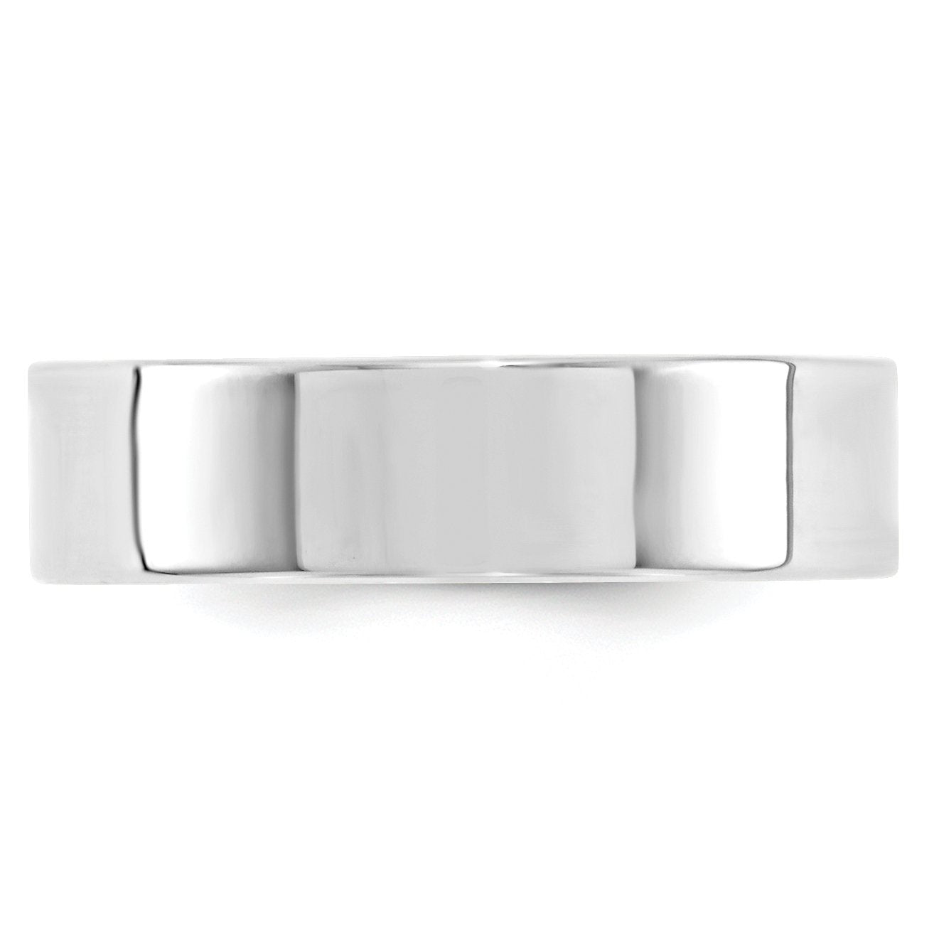 10k White Gold 6mm Standard Weight Flat Comfort Fit Wedding Band Size 10.5