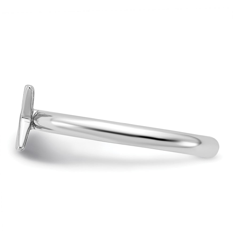 Sterling Silver Stackable Expressions Rhodium-plated X Ring Size -5