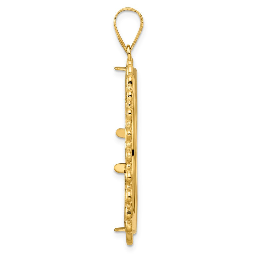 14k Polished Multi Arch with 32.0mm Prong Coin Bezel Pendant
