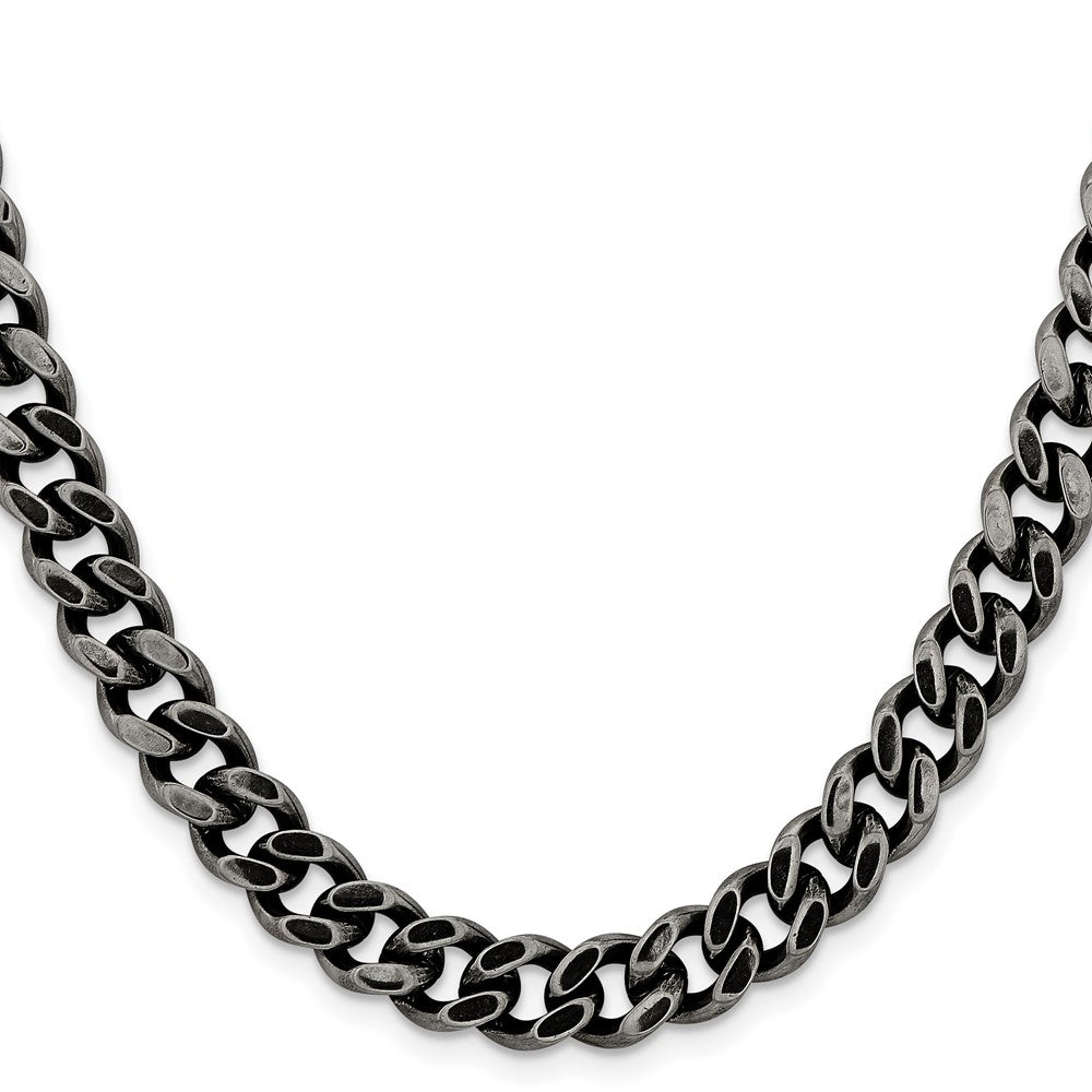 Stainless Steel Oxidized 9.25mm 22in Curb Chain