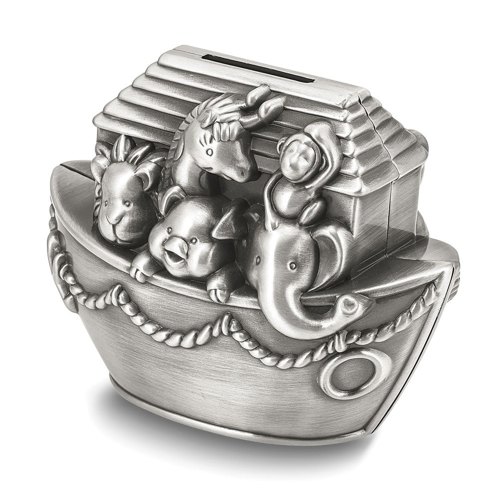 Pewter-tone Finish Noahs Ark Bank