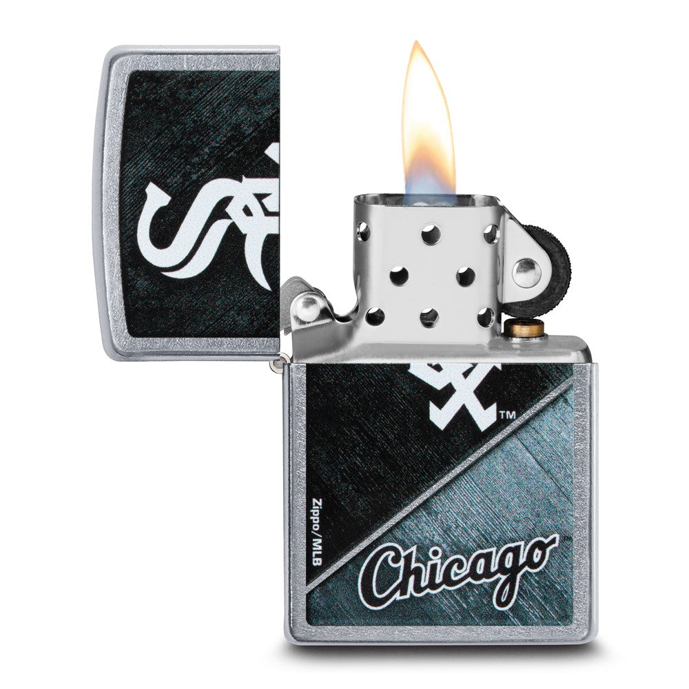 Zippo Street Chrome Chicago White Sox Color Image MLB Lighter