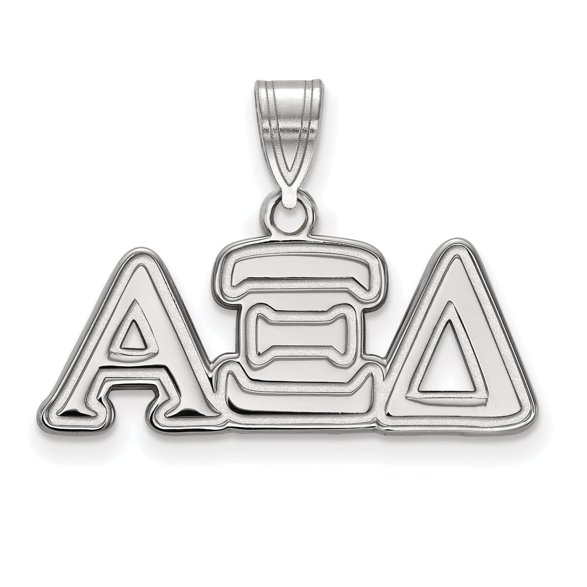 Sterling Silver LogoArt Official Licensed Greek Sororities Alpha Xi Delta (???) Medium Pendant