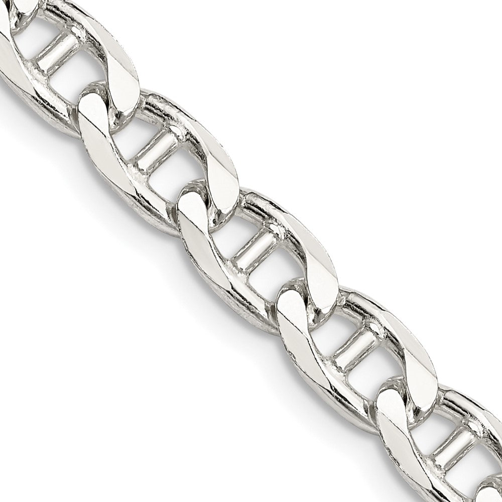 Sterling Silver 6.5mm D/C Flat Anchor Curb Chain 20 Inches