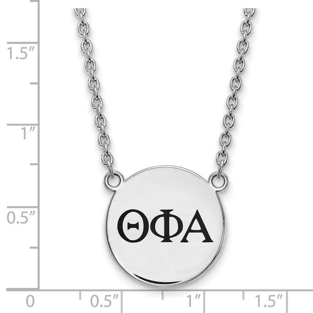 Sterling Silver 18in Official Licensed Greek Sororities Theta Phi Alpha (???) Small Enamel Pendant w/Necklace