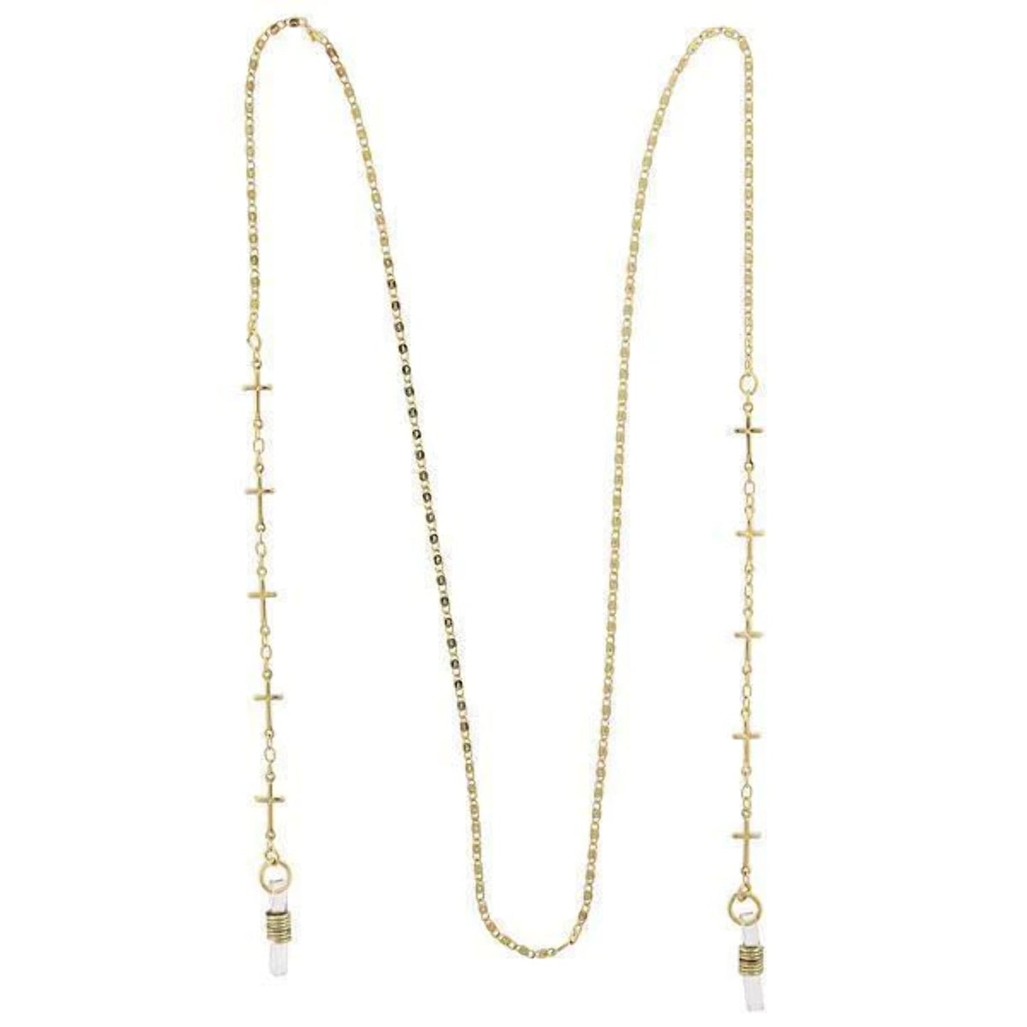 1928 Jewelry Gold Tone Cross Link Eyeglass Holder Necklace 32