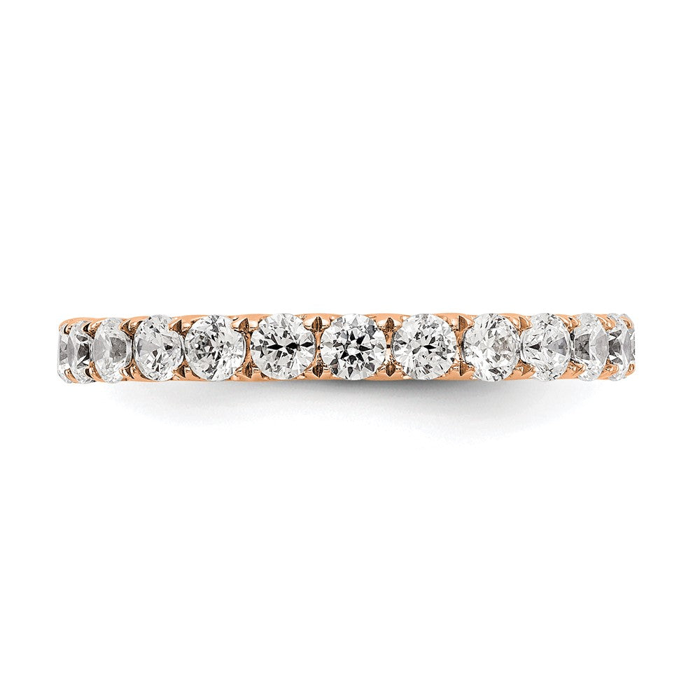 True Origin 14K Rose Gold 1 1/2 carat Lab Grown Diamond VS  D E F  Size 7 Eternity Ring