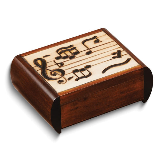 Handcrafted Solid Wood Music Carved and Painted Secret Puzzle Box QGM16173