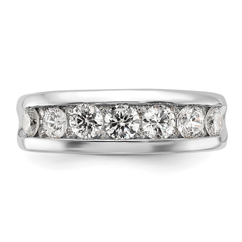 IBGoodman 14k White Gold 1 carat Lab Grown Diamond VS/SI+ G+ Seven Stone Complete Polished Men's Ring