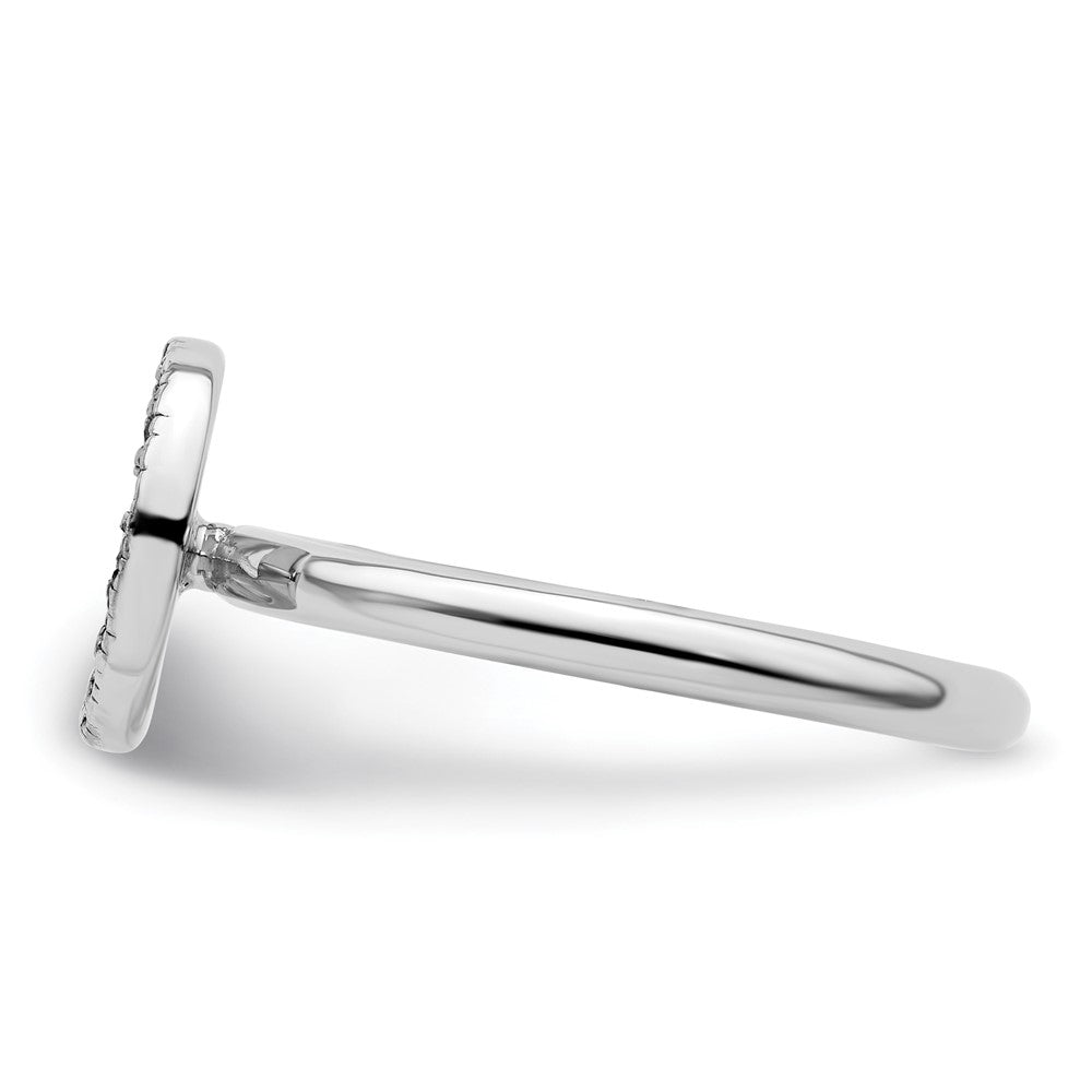Sterling Silver Stackable Expressions Marcasite Peace Sign Ring Size -7