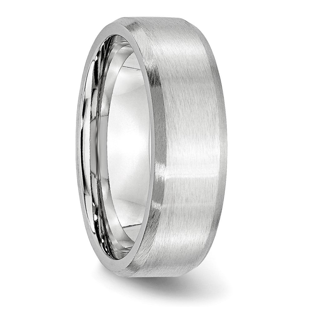 Cobalt Beveled Edge Satin 7mm Band Size - 8.5