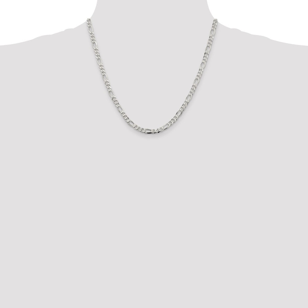 Sterling Silver 4.5mm Figaro Chain 20 Inches