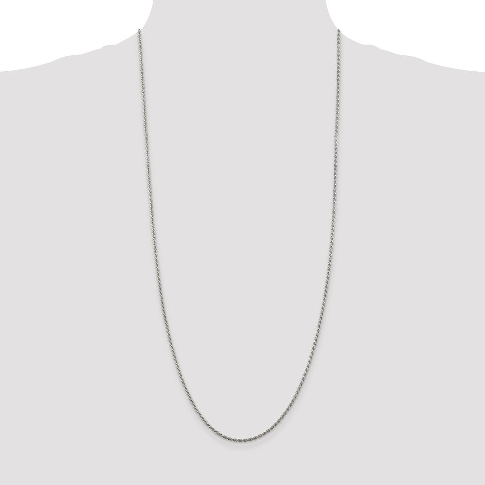 Sterling Silver 1.85mm Diamond-cut Rope Chain 30 Inches