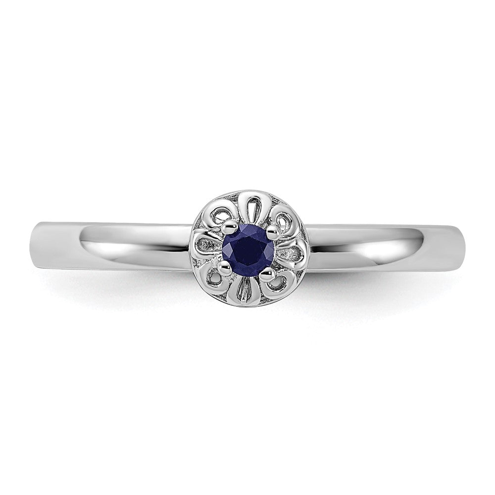 Sterling Silver Stackable Expressions Created Sapphire Ring