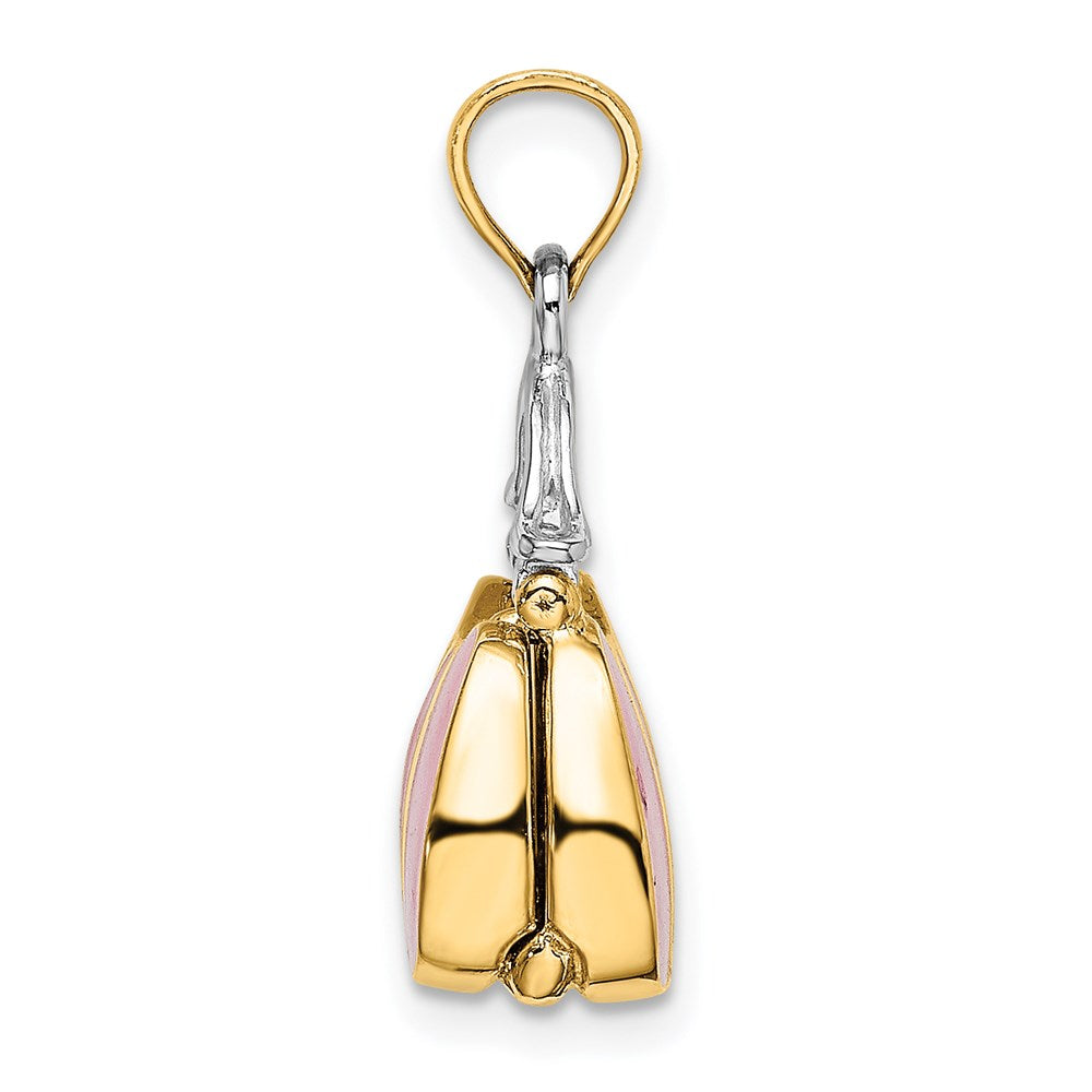 14K & Rhodium 3-D w/ Enamel Opens Handbag Charm
