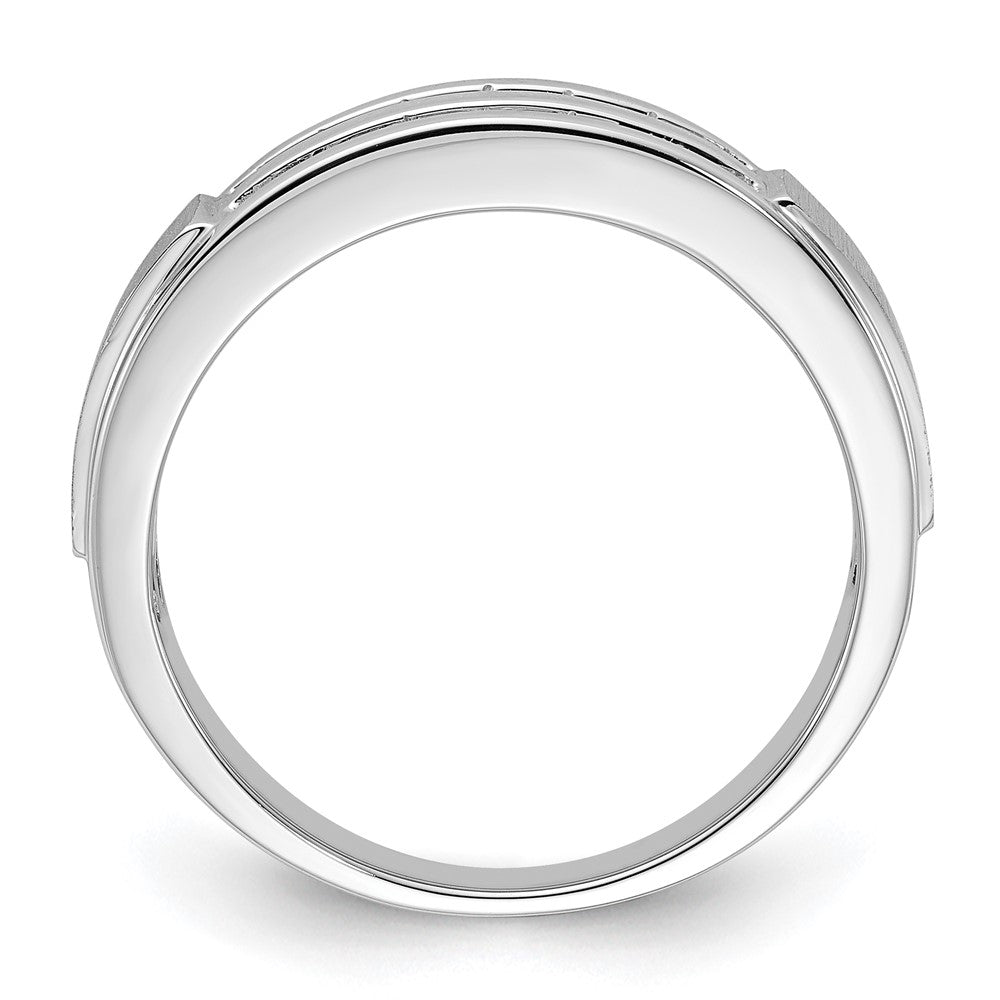IBGoodman 10k White Gold 1/5 carat Lab Grown Diamond VS/SI+ G+ Complete Double Row Men's Ring