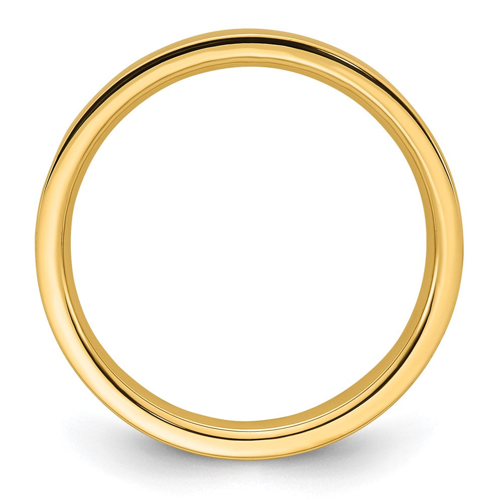 14k Yellow Gold 2.5mm Standard Weight Flat Comfort Fit Wedding Band Size 6.5
