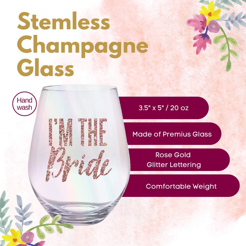 Christian Brands 10-06308-018 30 oz Im the Bride Stemless Jumbo Wine GlassPack of 6