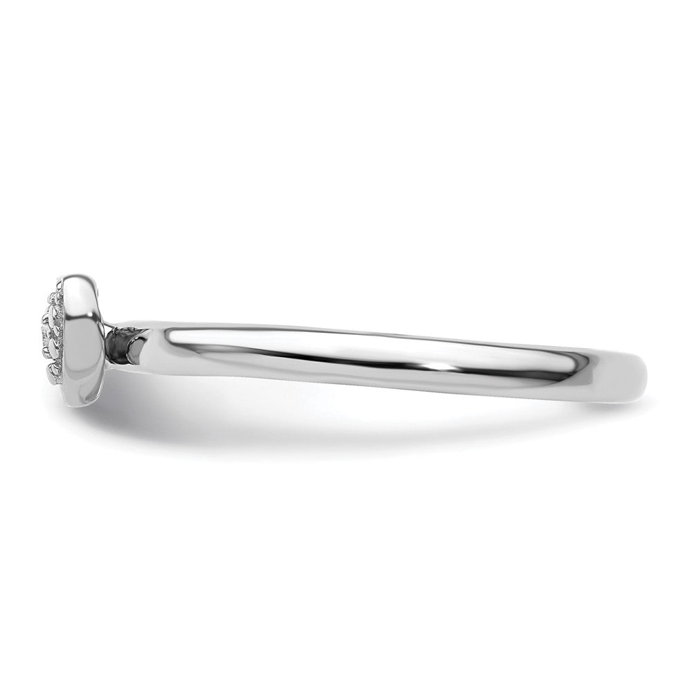 Sterling Silver Stackable Expressions Polished Diamond Heart Ring Size -7