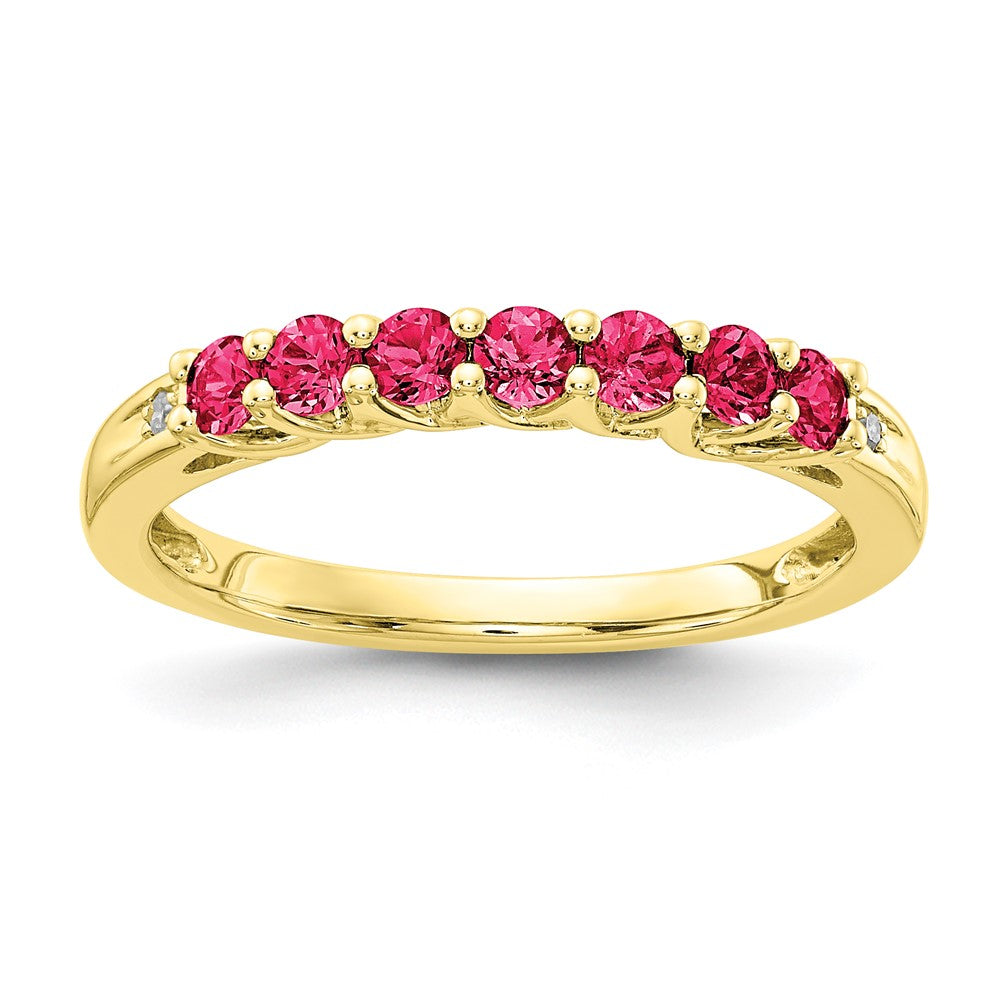 10k Yellow Gold CR Ruby & Diamond Ring