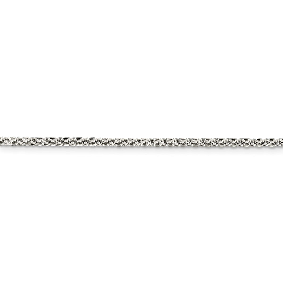 Finest Gold Sterling Silver 2 mm Diamond-cut Spiga Chain