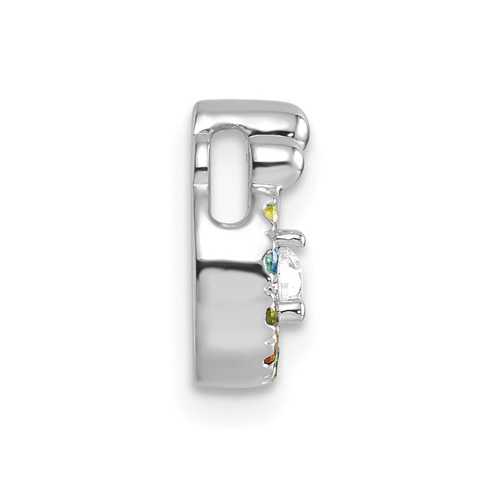 14k WG 6 Birthstone and Dia Mother/Child Chain Slide Semi-mount