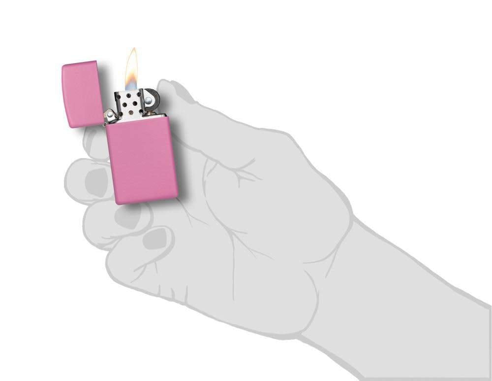 Zippo Slim Pink Matte Pocket Lighter